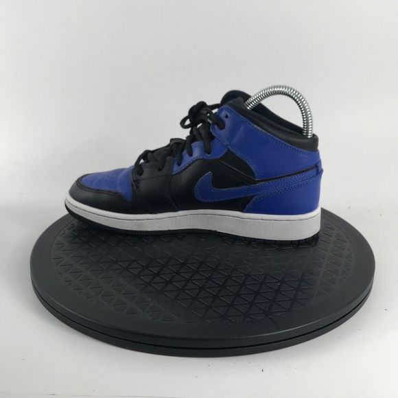 Nike Air Jordan 1 Mid GS Hyper Royal Blue/Black 554725-077 Youth Size 4Y - Picture 9 of 12